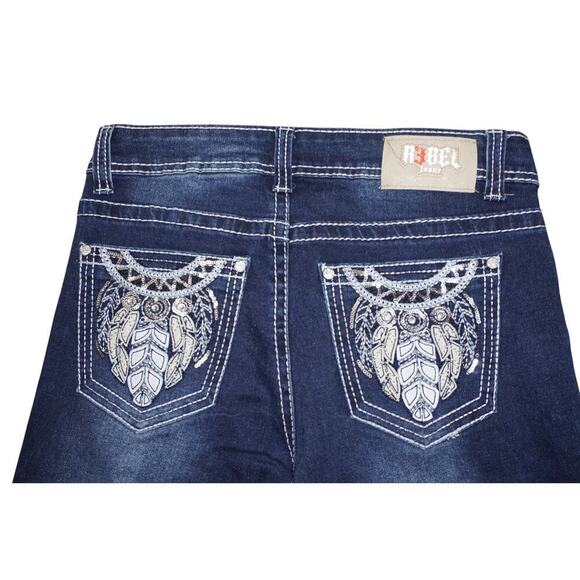 Rebel Jeans Women’s Embroidered Bootcut Denim - Size 7 - Picture 4 of 4